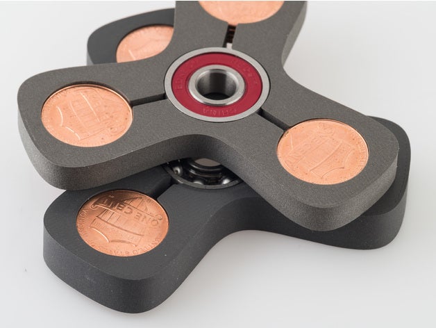 penny fidget spinner juguetes mecánicos 3D print model - Mito3D