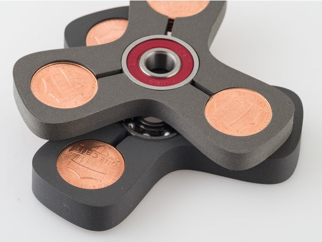 penny fidget spinner jouets mécaniques 3D print model - Mito3D