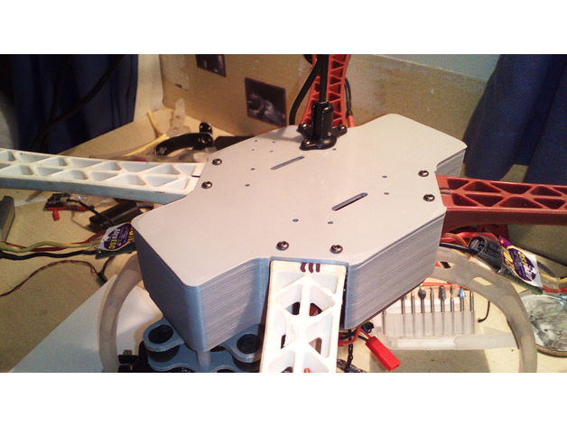 f450 quad placa superior r c veículos hobbykingsk450 3D print model - Mito3D