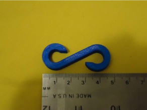 flat s-hook 10mm household supplies customized hook s 3d print model - Mito3D