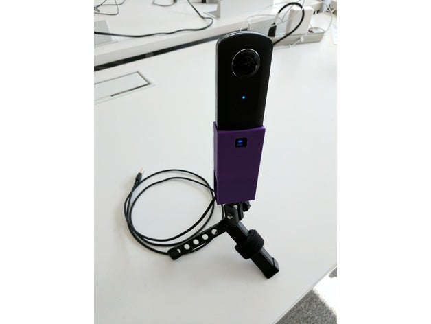 a ricoh theta s montagem de tripé cabo portas câmera adaptador do em 3D print model - Mito3D