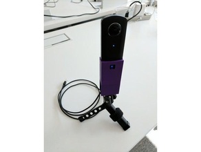 ricoh theta s tripod mount cable ports camera adapter 3d print model - Mito3D