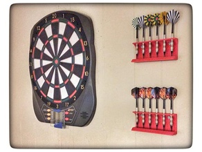 Wand-dart-Halter - Organisation dart Halter Veranstalter rack die Wandmontage 3d print model - Mito3D