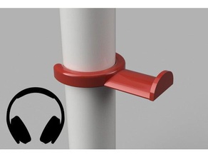 headphone stand table leg 4cm diameter organization headphones ikea hack linnmon 3d print model - Mito3D