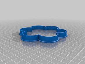 flower cusped circle cookie cutter kitchen & dining customizer openscad supportless 3d print model - Mito3D