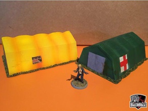 28mm moderno médico do exército tenda brinquedo & acessórios para jogos chamas da guerra wargames de zumbi 3d print model - Mito3D