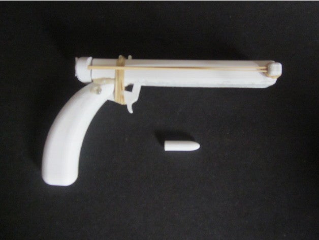 silah oyuncak mekanik oyuncaklar silahlar tabanca pistolet lastik bant 3D print model - Mito3D