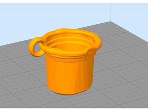 bent cafe cup household coffee liquid 3d print model - Mito3D