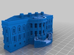 white house - poster-version Dekor 3d-slash 3d print model - Mito3D