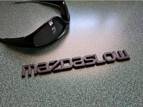 mazdaslow distintivo automotive badge auto mazda logo miata velocità 3d print model - Mito3D