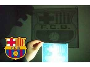 meio-tom fco barcelona Arte 2d 3dlito barra escudo o fc futebol futbol ilusion 3d print model - Mito3D