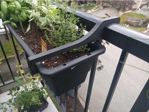 planter railing mount outdoor & garden gardening 3d print model - Mito3D