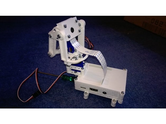 supporto per macchina fotografica raspicam la robotica fotocamera pan raspi robot servo controllato l'inclinazione 3D print model - Mito3D