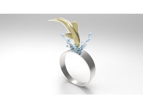 dolphin ring jewelry dolphins jewel jewelery jewellery 3d print model - Mito3D
