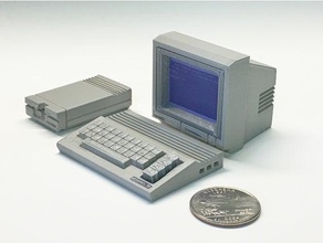 mini commore c-zaman ve 1084 monitör oyuncaklar oyunlar 8 bit c64 c64c komodor commodore 64 sevimli dollhouse minyatür model modern retro 3d print model - Mito3D