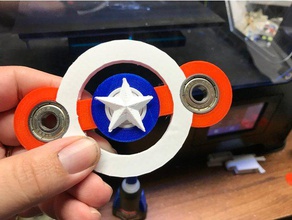capitán américa escudo fidget spinner juegos y juguetes 3d print model - Mito3D