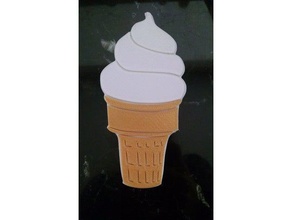 soft-serve ice cream cone magnet decor dual extrusion soft serve 3d print model - Mito3D