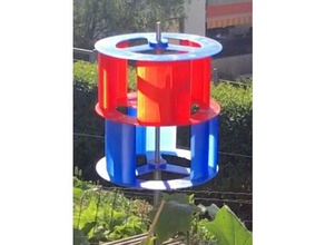 impilabile c-rotore verticale turbina eolica asse all'aperto e giardino vawt della di vento 3d print model - Mito3D