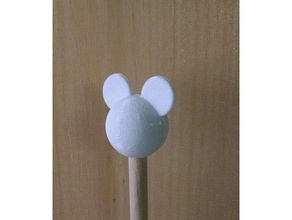 mouse-eared dowel rod ends decor dcl dowel-ends dowel-rod fe-rod fish-extender mouse-ears mouse 3d print model - Mito3D