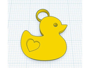 Anahtarlık lastik ördek ducky kauçuk sarı 3d print model - Mito3D