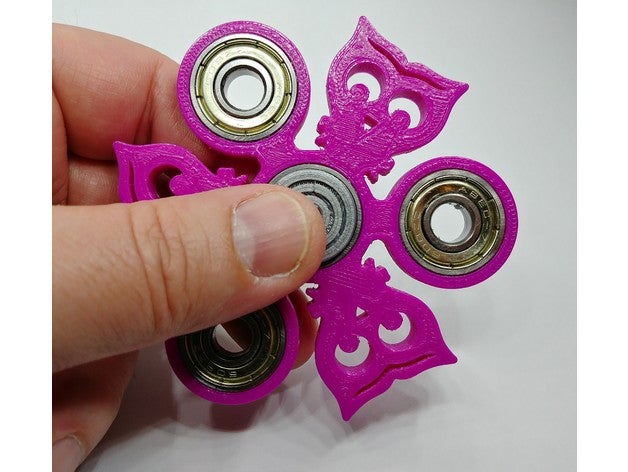 coruja fidget giratório brinquedo & acessórios para jogos animais pássaro fidget-brinquedo inquieta fidgetspinner mão spinners spinner girando brinquedos 3D print model - Mito3D