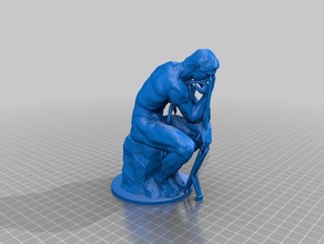 rodin o pensador - suporta esculturas 3d print model - Mito3D