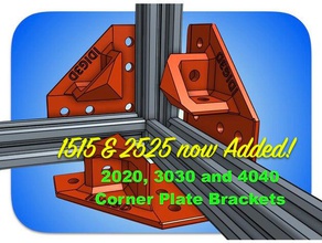 extrusion corner plate brackets 1515 2020 2525 3030 4040 3d printer parts mount bracket angle brace frame mounting 3d print model - Mito3D