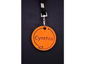 cynthia name tag 3d printing 3dname 3dnametag nametag utechlab 3d print model - Mito3D