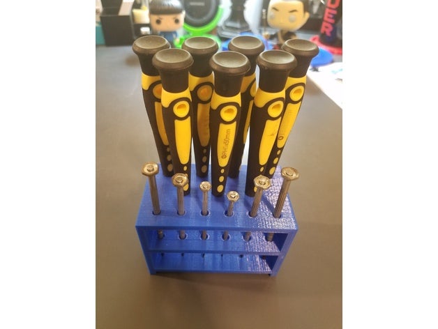 desktop mini-screwdriver holder tool holders & boxes organizer desk screwdriver tools 3D print model - Mito3D
