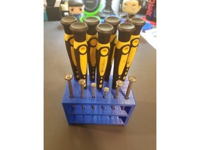 desktop mini-screwdriver holder tool holders & boxes organizer desk screwdriver tools 3d print model - Mito3D