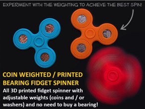 adjustable coin weighted fidget spinner gadgets balance bearing bearings birthday christmas gift cool toy fun gravity gyro idea novel novelty play present science spin spinning spins toys unique 3d print model - Mito3D