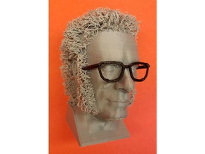 hairy asimov sculptures author bust education face hair hairy isaac asimov science science fiction sculpture 3d print model - Mito3D