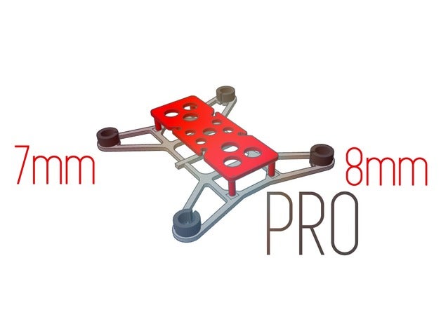 racing drone frame pro 7 8mm motors version 3d printing 7mm 85mm alien brushed coreless download durable impluse martian micro mini motoes mount quad quadcopter spark spinner toy ultra 3D print model - Mito3D