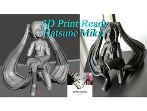 La impresión 3d ready miku hatsune agachado personas de la lista el anime figura animu agazapados mmd listo para imprimir vocaloid 3d print model - Mito3D