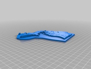 michigan topo-Karte base 3d print model - Mito3D