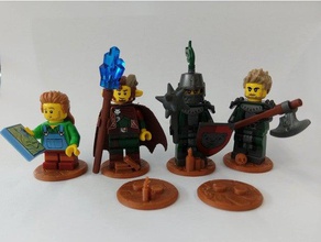 cobble base lego minifigs 25mm games bases d&d dnd miniature dungeons dragons game props compatible minifig pathfinder 3d print model - Mito3D