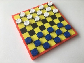 checkers small games boardgame boardgames board game 3d print model - Mito3D