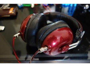 open alpha headphones bass adjustable ear cups 25-35mm jack audio diy 3d print model - Mito3D