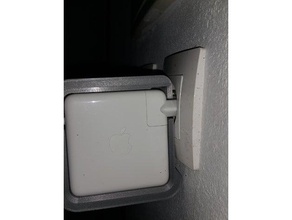macbook pro usb-c charger wrap low profile cut wall plug office 3d print model - Mito3D