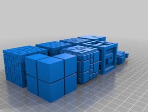 fez-cubes Requisiten cube Schreibtisch-Spielzeug fez fidget Schreibtisch Spielzeug gaming gomez Hexaeder Pixel polytron 3d print model - Mito3D