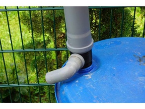 barril de conexión agua lluvia al aire libre y jardín el la 3d print model - Mito3D