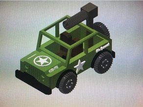 military jeep w mini gun toys & games 3d print model - Mito3D