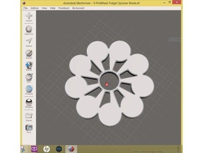 9 pinwheel fidget spinner blank toys & games 3d print model - Mito3D