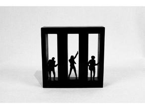 d co paramore sculptures de danse la décoration groupe musique pop rock silhouette 3d print model - Mito3D