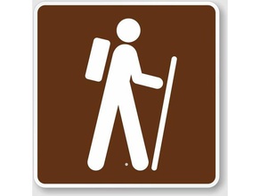 hiking sign character signs & logos camping climbing outdoors walking 3d print model - Mito3D