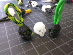 skull beads zipper pulls fashion bead necklace pendent neclace 3d print model - Mito3D