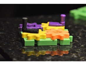 gears crank handle construction toys 3d print model - Mito3D