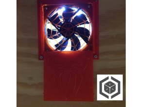 fan blast door heated build chamber 3d printer accessories 120mm grill guard doors exhaust 3d print model - Mito3D