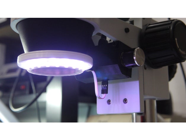 ring light stereo microscope diy amscope fusion 360 neopixel prusa i3 thread ws2812 3D print model - Mito3D