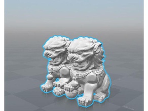 traditionelle chinesische lion stone statue Skulptur Skulpturen 3d print model - Mito3D